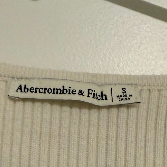 Abercrombie & Fitch Women's Tie-Front V-Neck Cream Sweater Vest Size S - Picture 2 of 6
